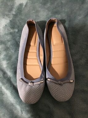 Kelly & Katie Light Blue Ballet Flats with Bow Accent